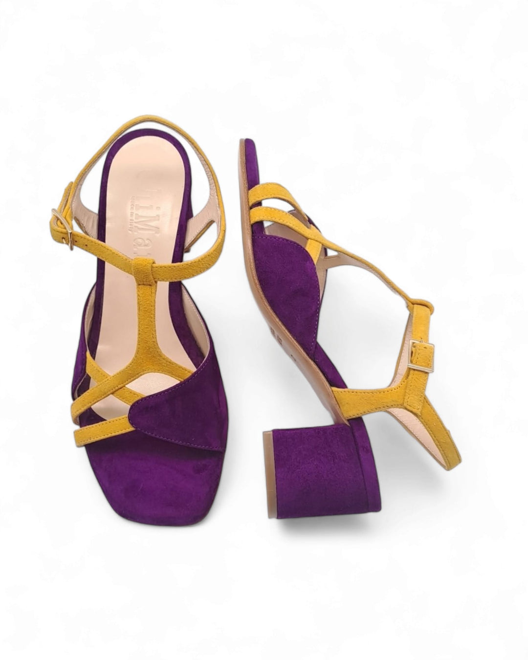 Dolores Sandal Nappa Suede Purple / Saffron