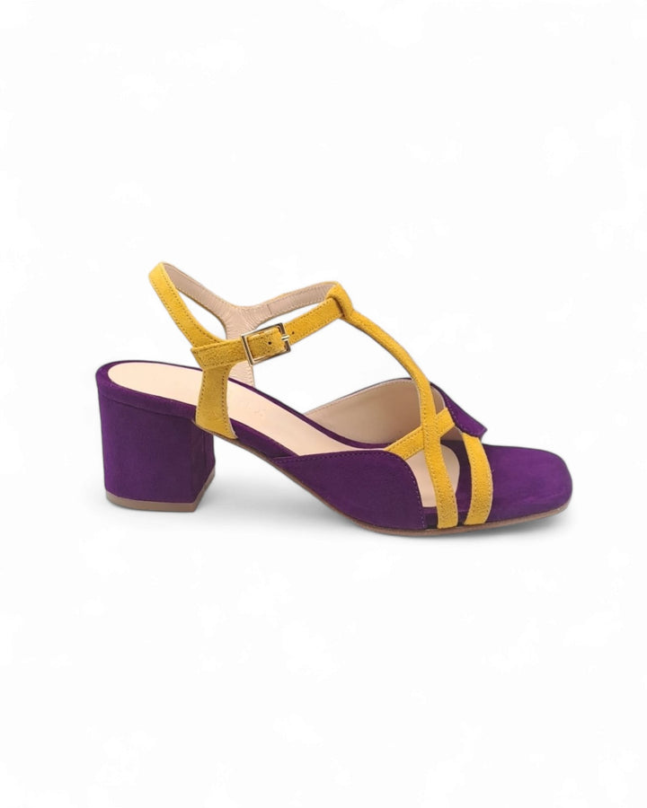 Dolores Sandal Nappa Suede Purple / Saffron