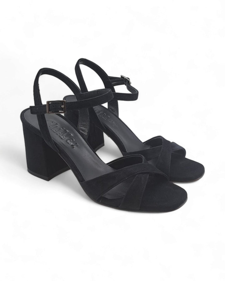 Maren Black Suede Sandal