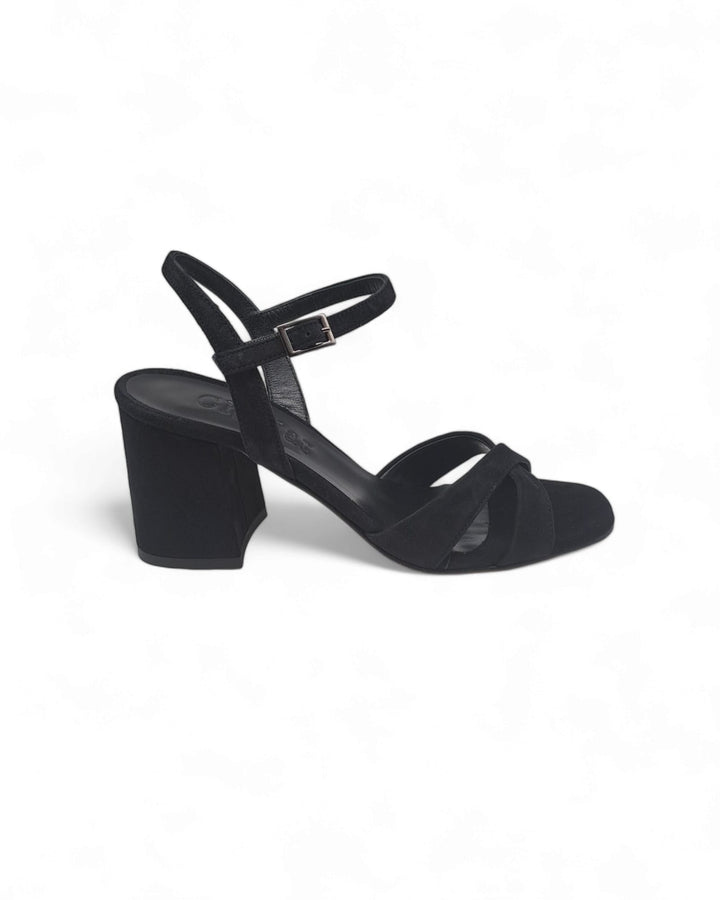 Maren Black Suede Sandal