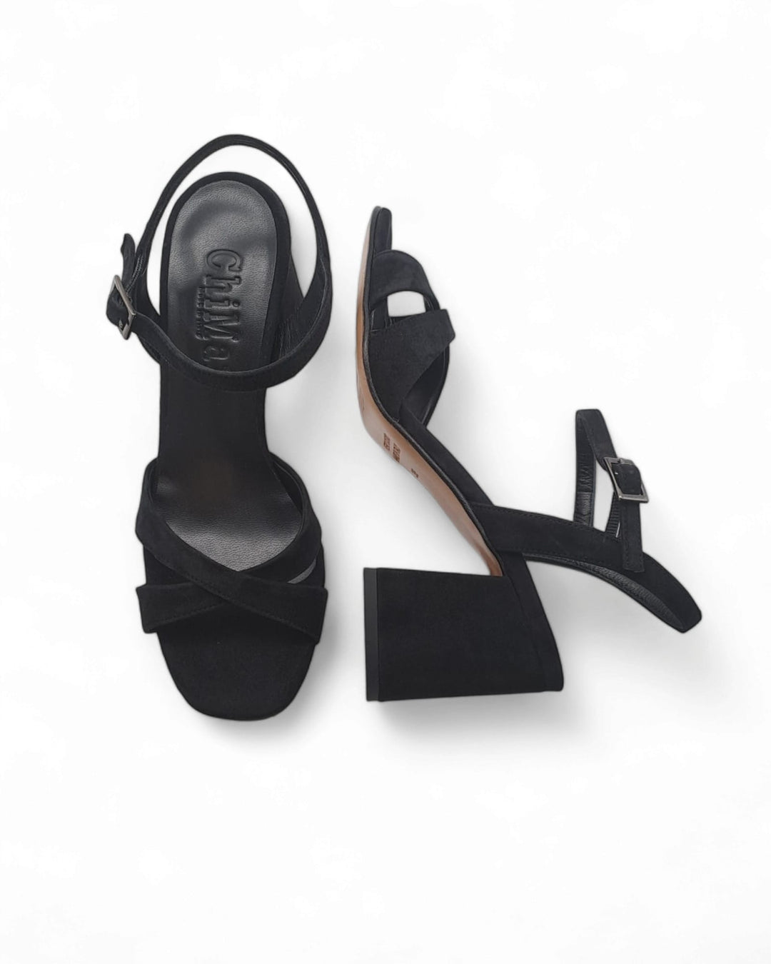 Maren Black Suede Sandal