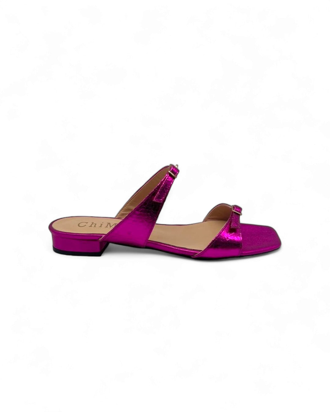 Sandalo due fibbiette T. 2 cm Fucsia