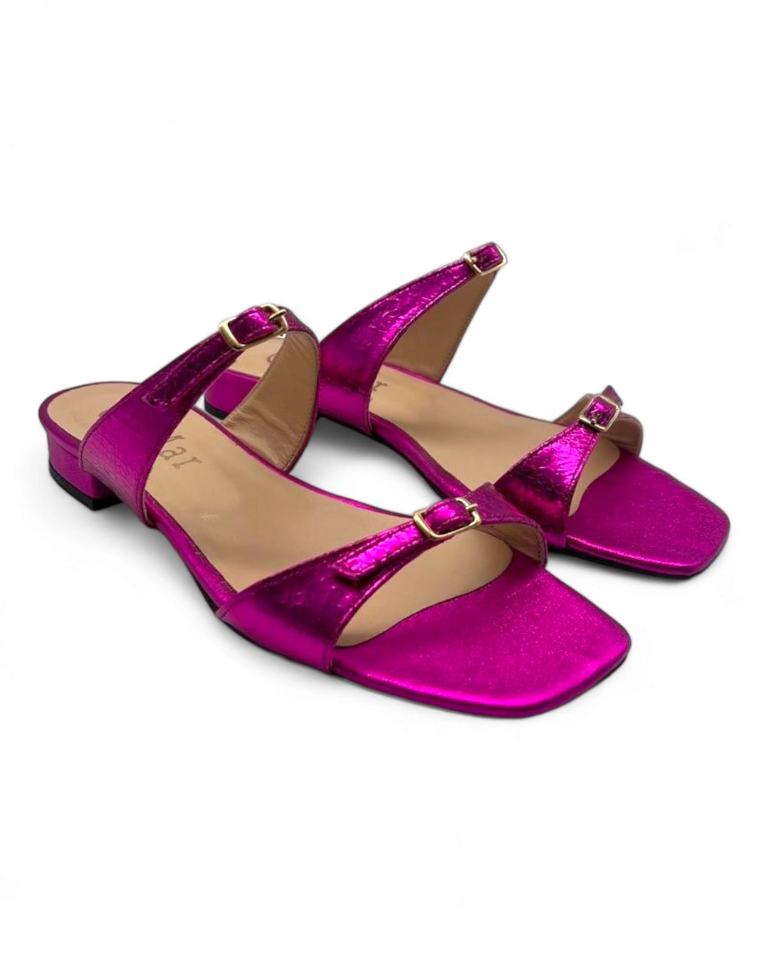 Sandalo due fibbiette T. 2 cm Fucsia