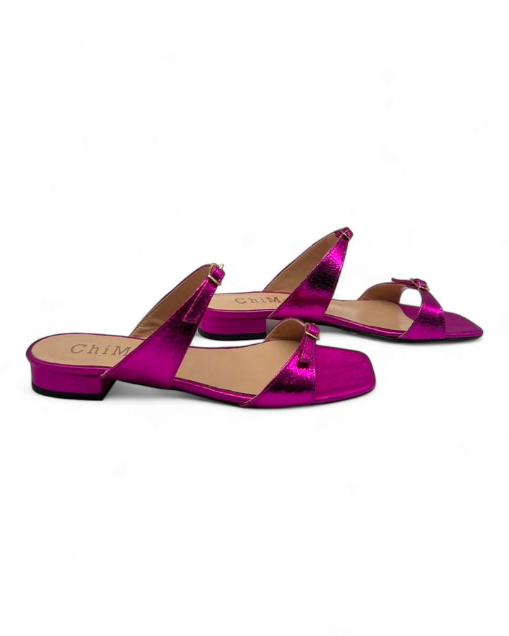 Sandalo due fibbiette T. 2 cm Fucsia