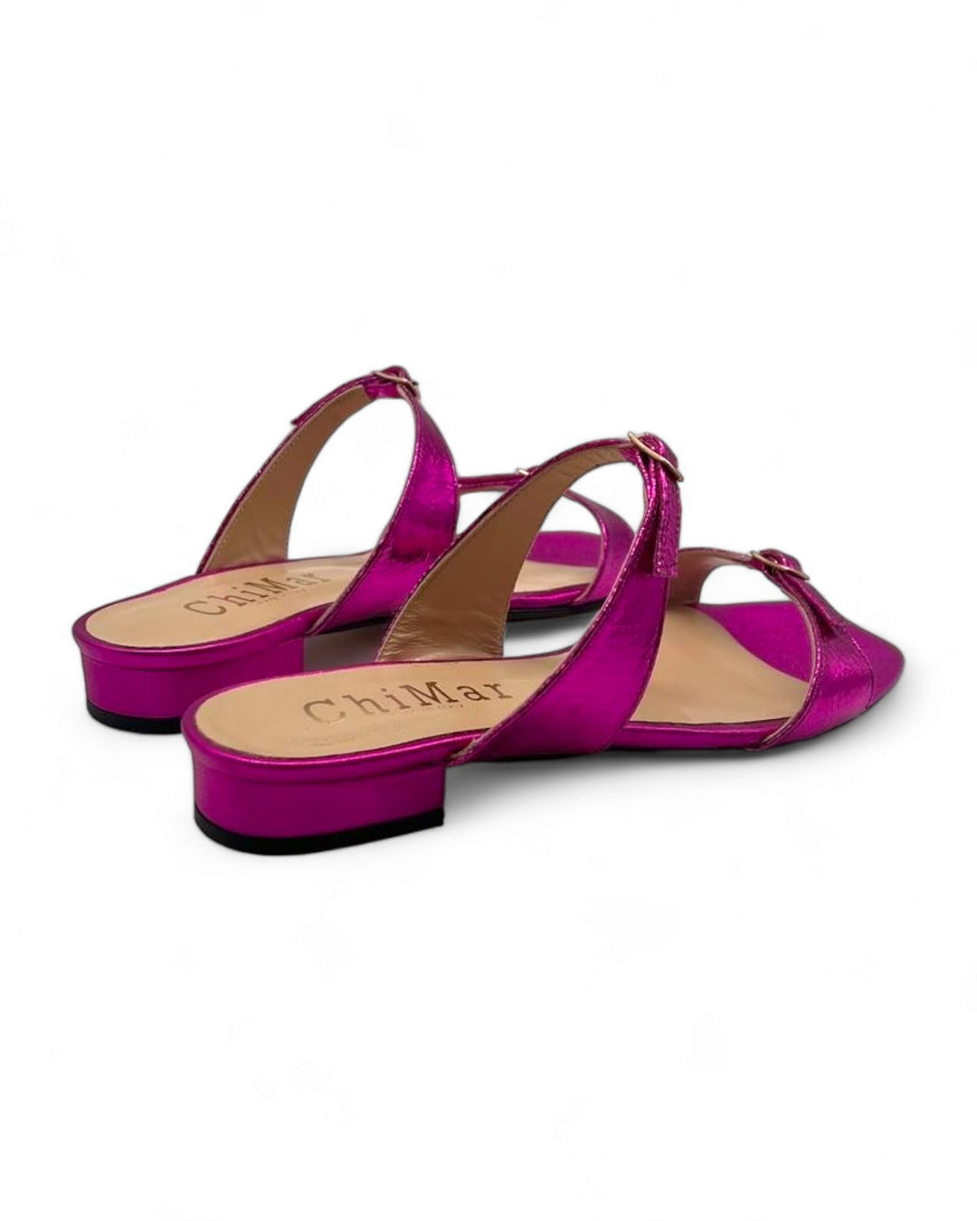 Sandalo due fibbiette T. 2 cm Fucsia