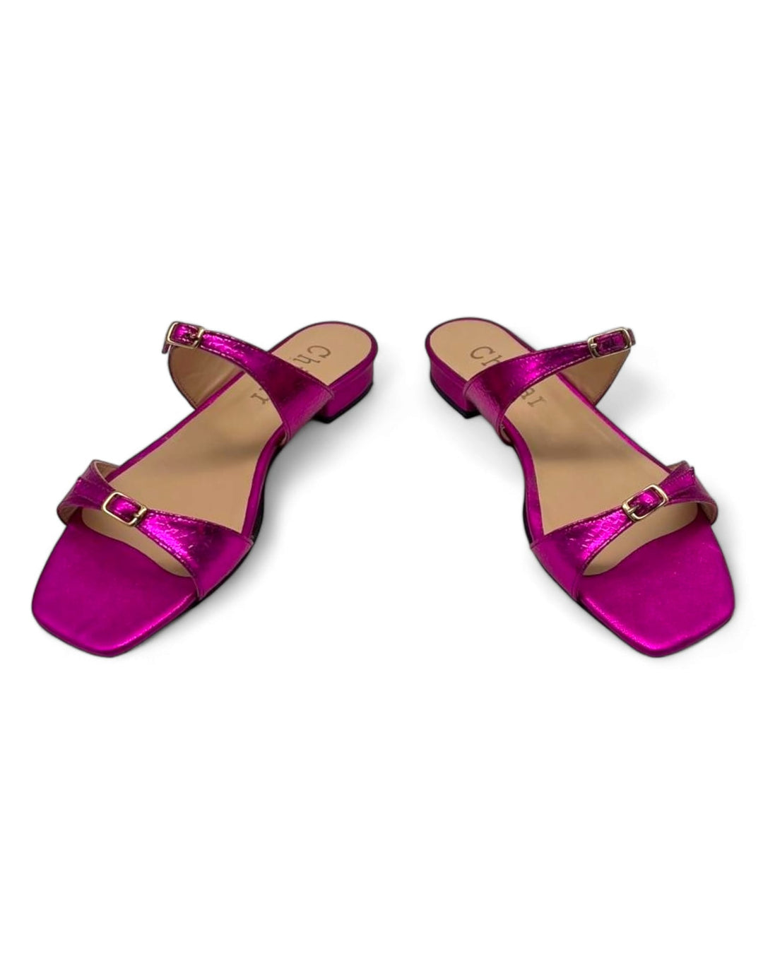 Sandalo due fibbiette T. 2 cm Fucsia