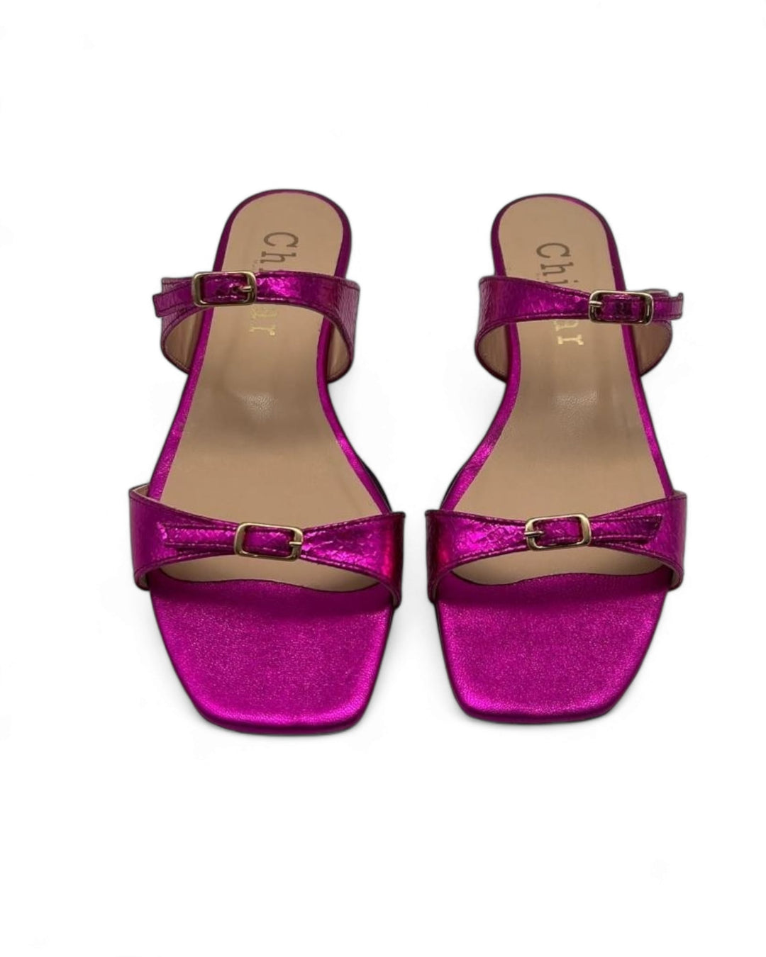 Sandalo due fibbiette T. 2 cm Fucsia