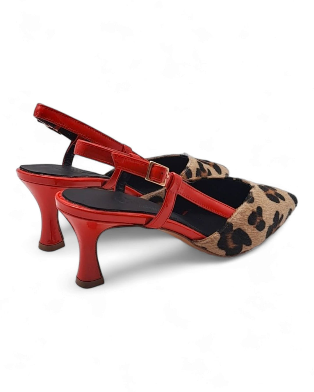 Slingback  Fiorina Cavallino Maculato/ Vernice Rossa