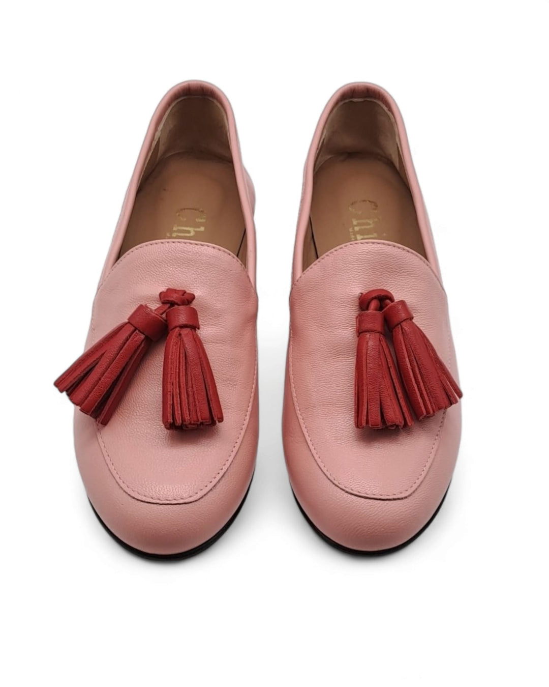 Mocassino Nappa Rosa /Rosso