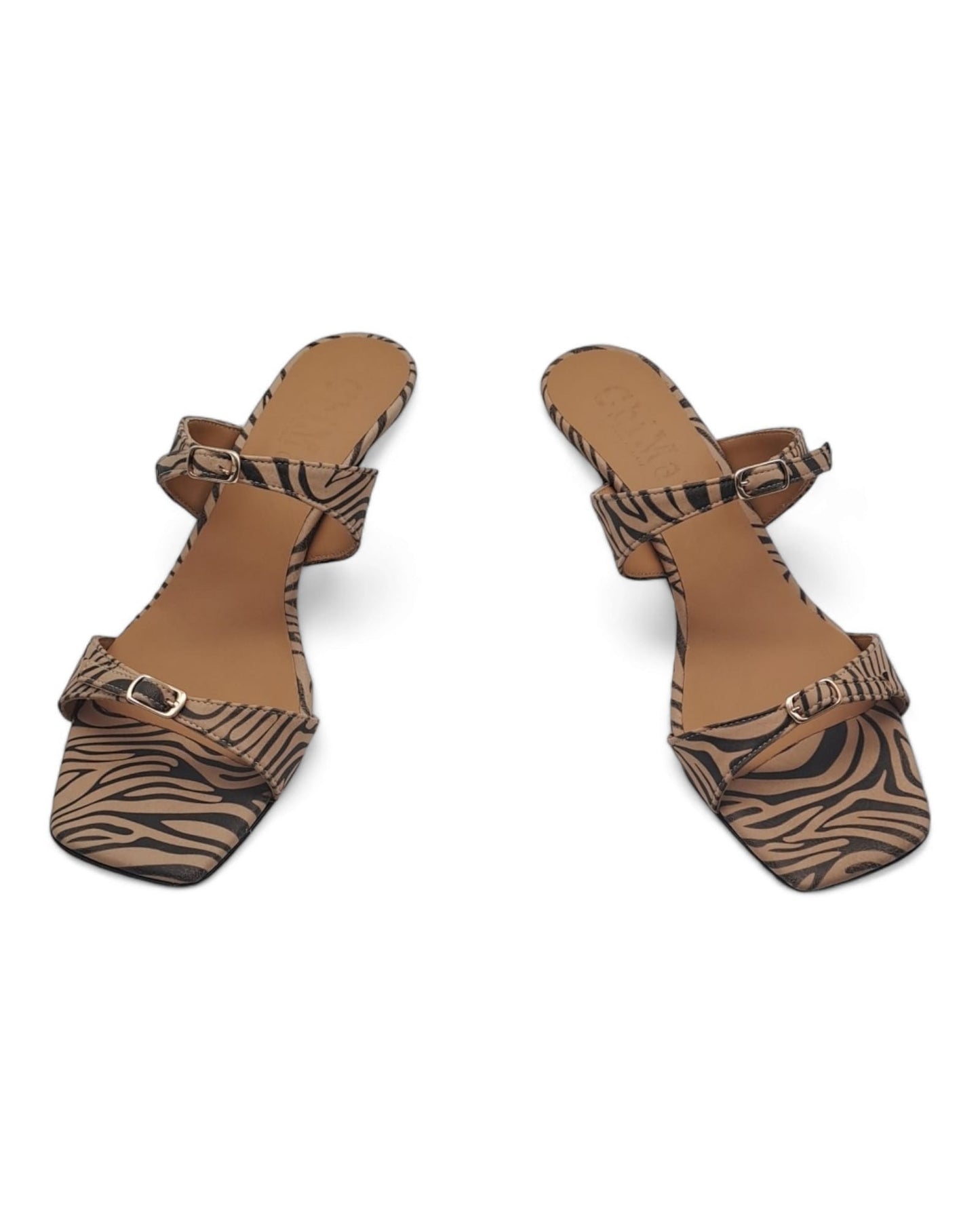 Sandalo due fibbiette Leopard Camel