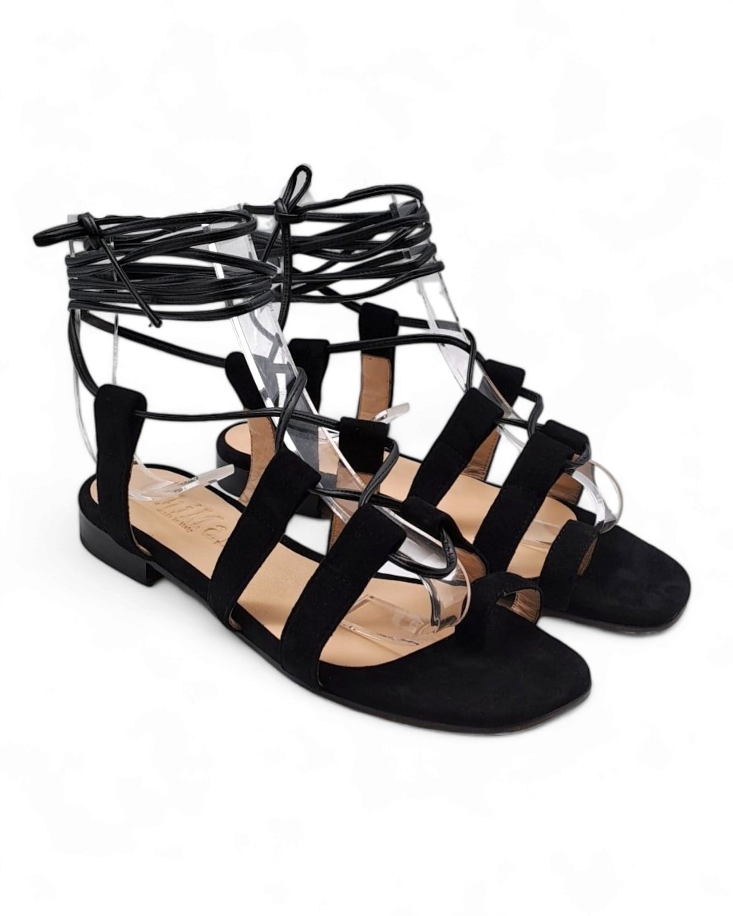 Lace-Up PQ Black Suede