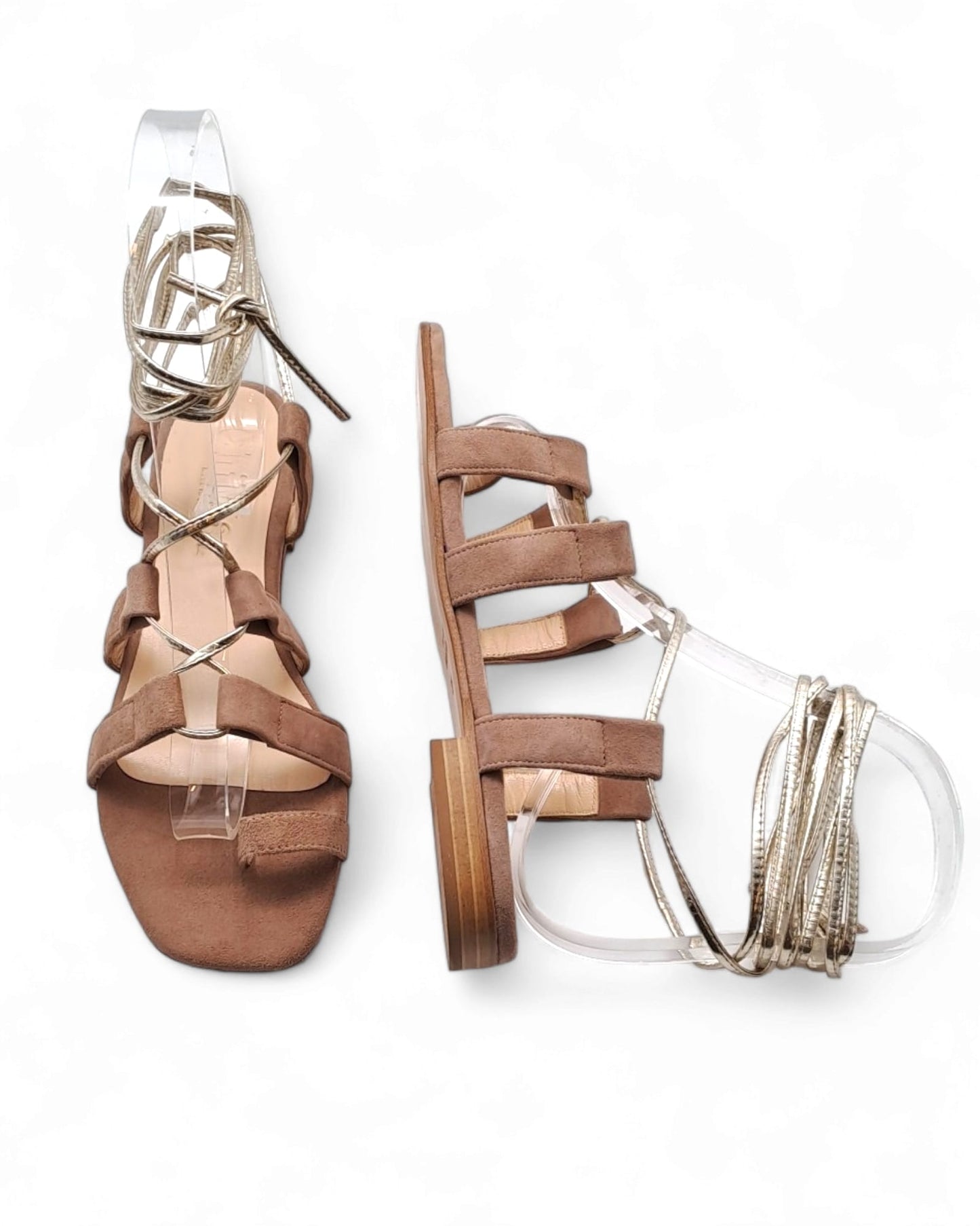 Lace-Up PQ Suede Nude