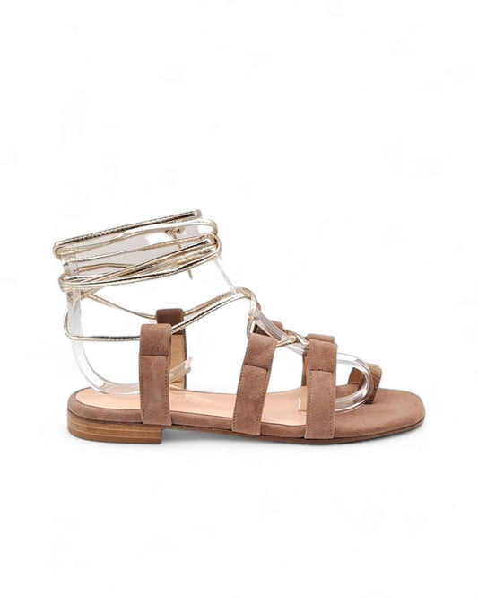 Lace-Up PQ Suede Nude
