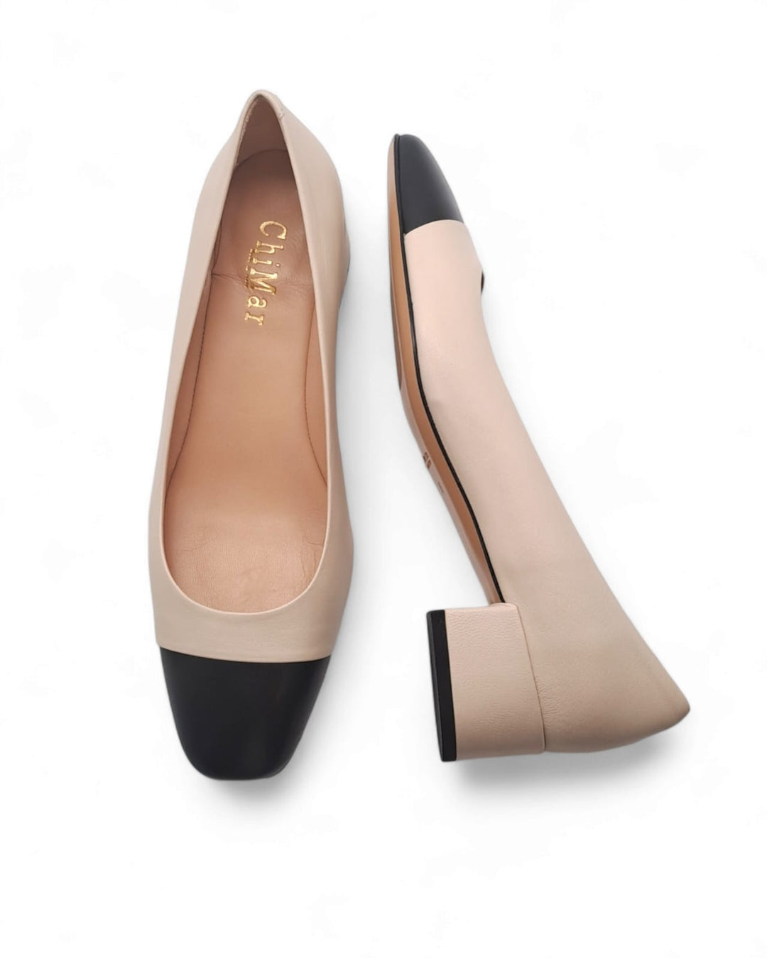 Ballerina Bicolor Nappa nero / Nappa Beige 2500