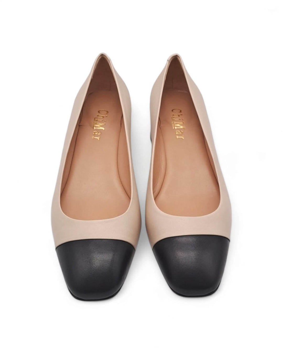 Ballerina Bicolor Nappa nero / Nappa Beige 2500