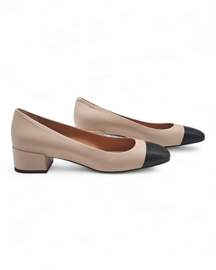 Ballerina Bicolor Nappa nero / Nappa Beige 2500