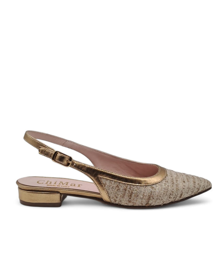 Slingback Rafia Oro