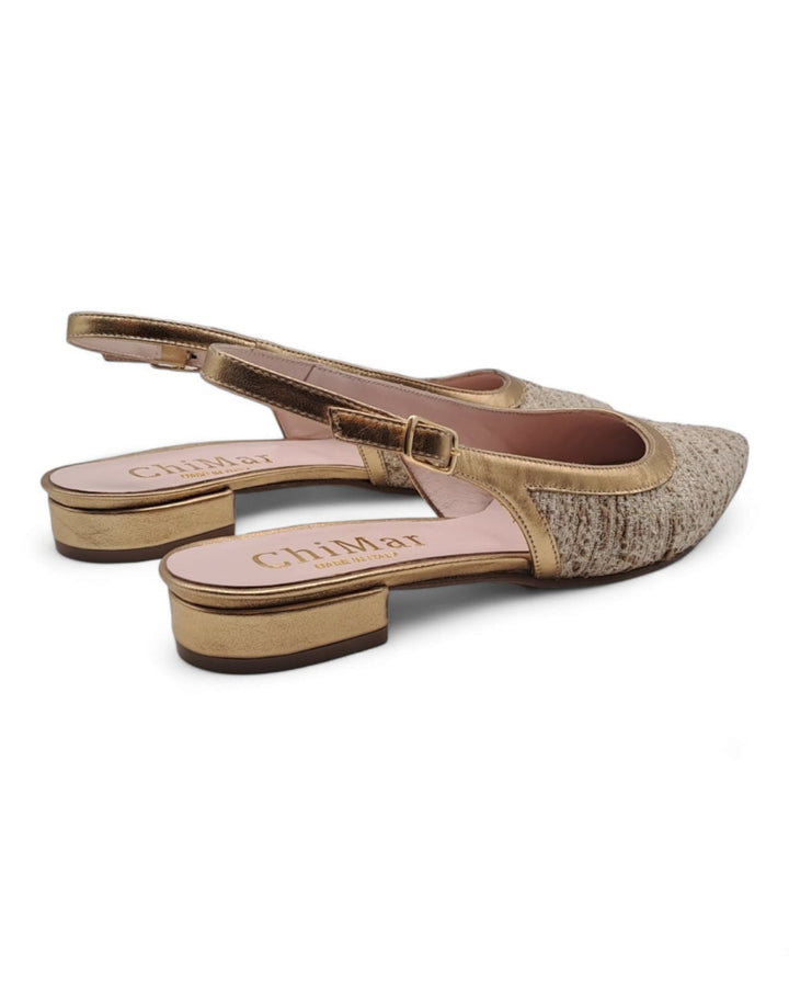 Slingback Rafia Oro