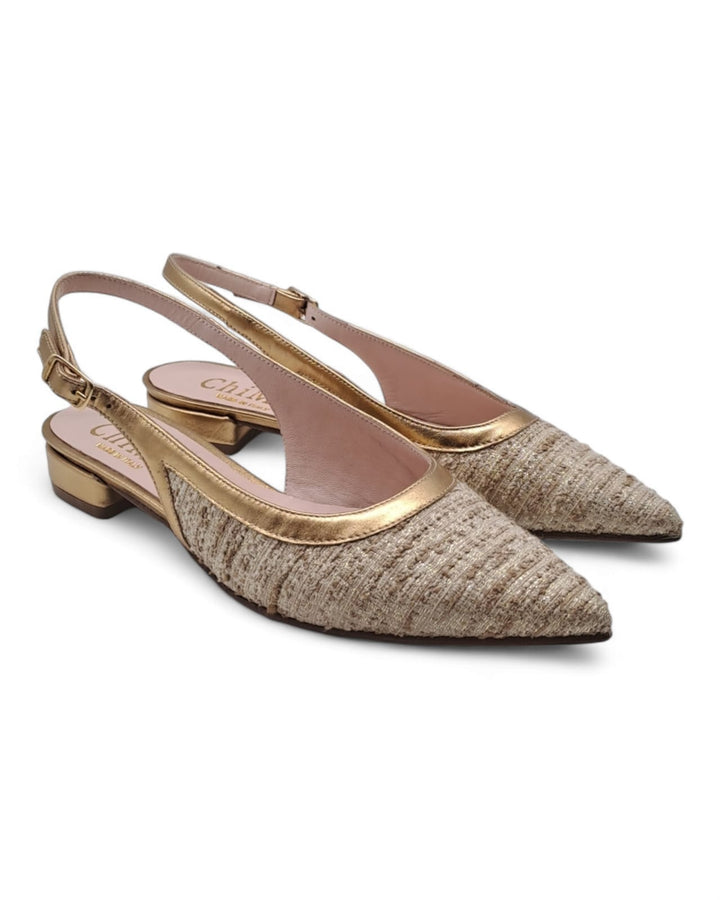 ChiMar Rafia Slingback Beige/Black