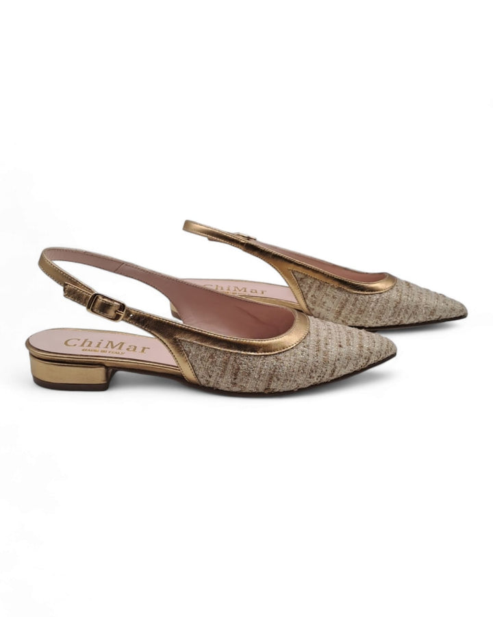 Slingback Rafia Oro