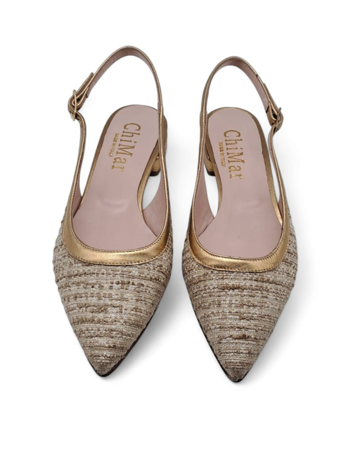 ChiMar Rafia Slingback Beige/Black