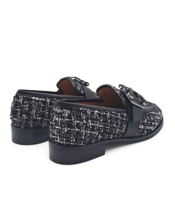 Mocassino Delia Tweed  Nero