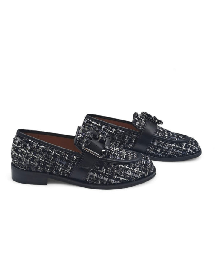 Mocassino Delia Tweed  Nero