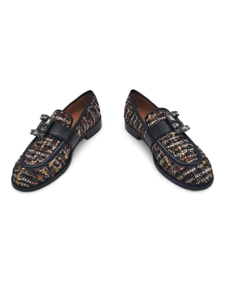 Mocassino Delia Tweed  Marrone