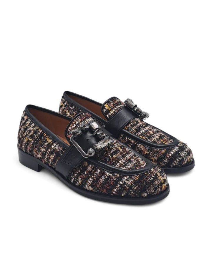 Mocassino Delia Tweed  Marrone