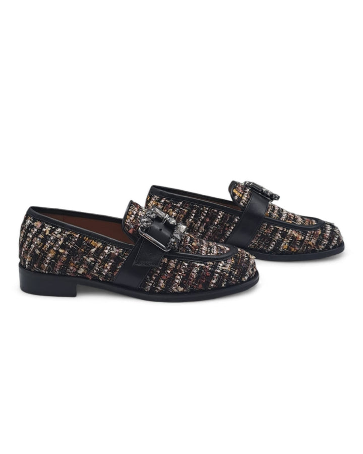 Mocassino Delia Tweed  Marrone