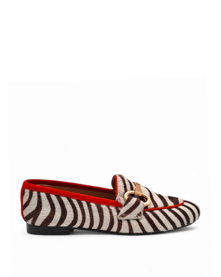 Mocassino Cavallino Zebra Moro/ Rosso