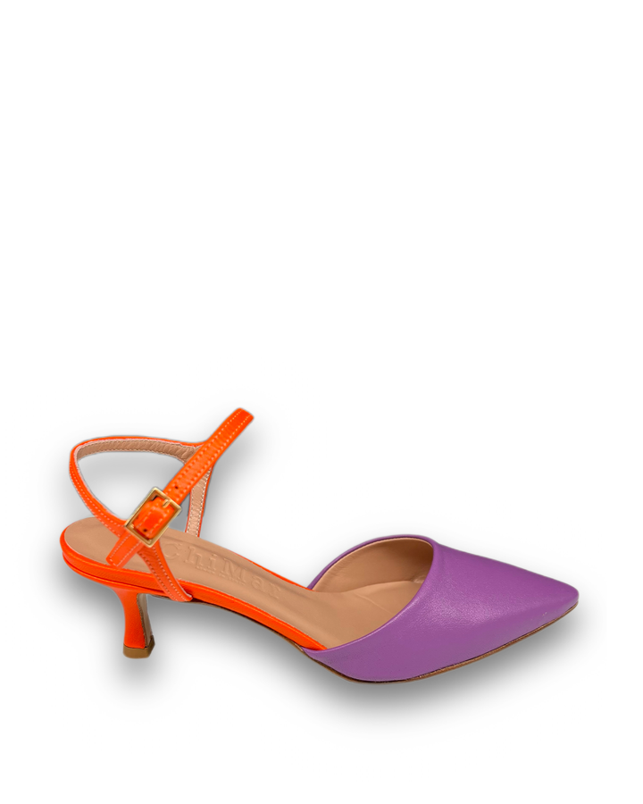 Slingback T5,5 Nappa Viola/Arancione