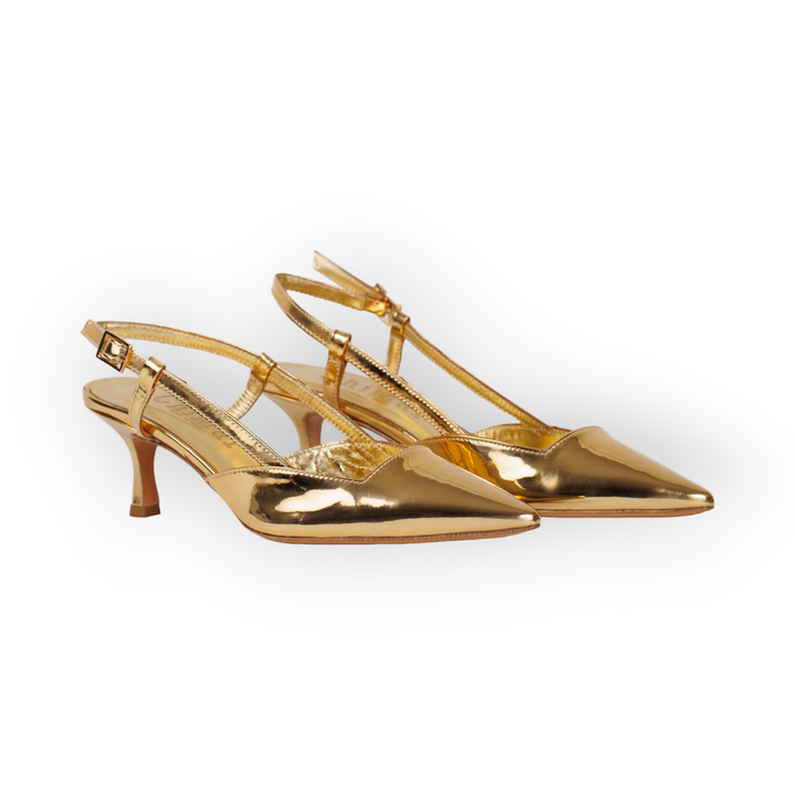 Slingback specchio oro