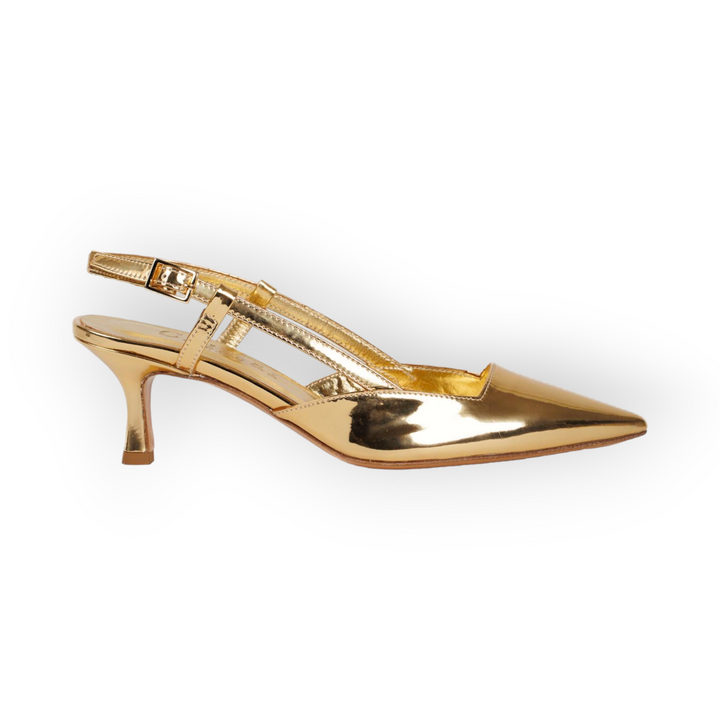 Slingback specchio oro