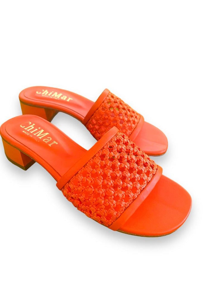 Orange Intreccio slipper