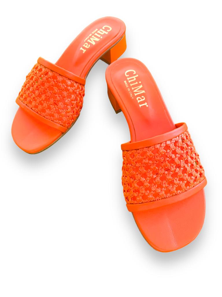 Orange Intreccio slipper