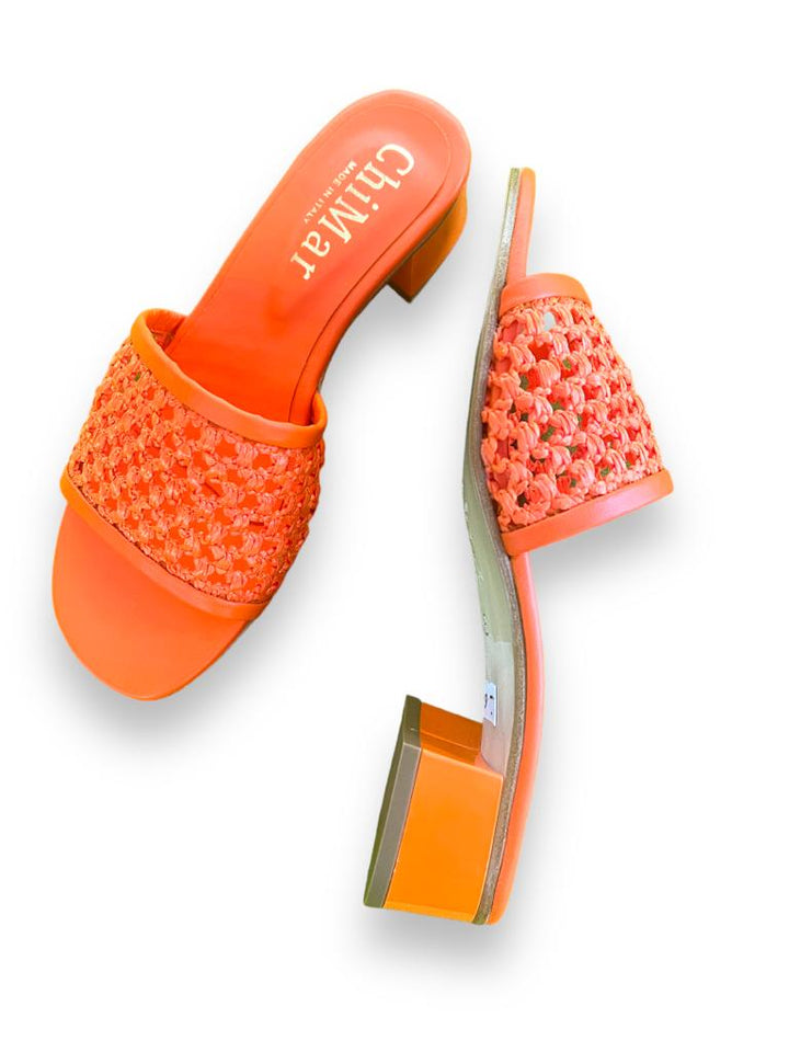 Orange Intreccio slipper