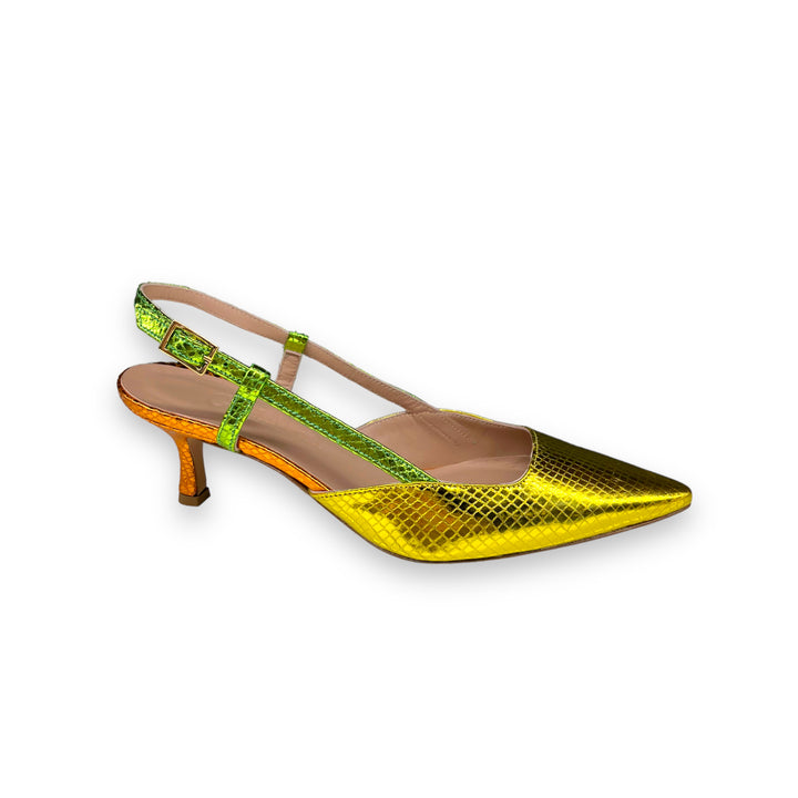 Slingback T5,5 Stampa Giallo/Verde/Arancio