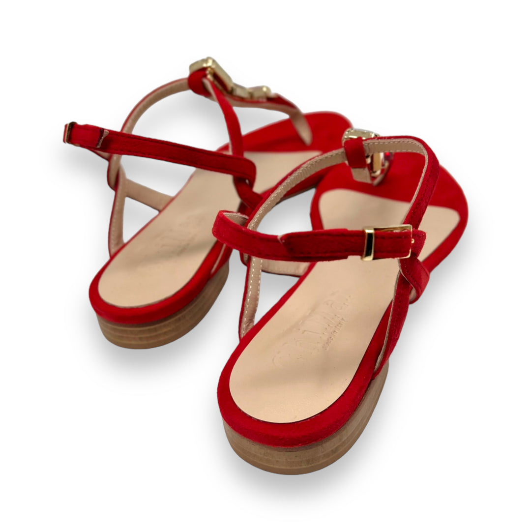 Crystal Red flip flops