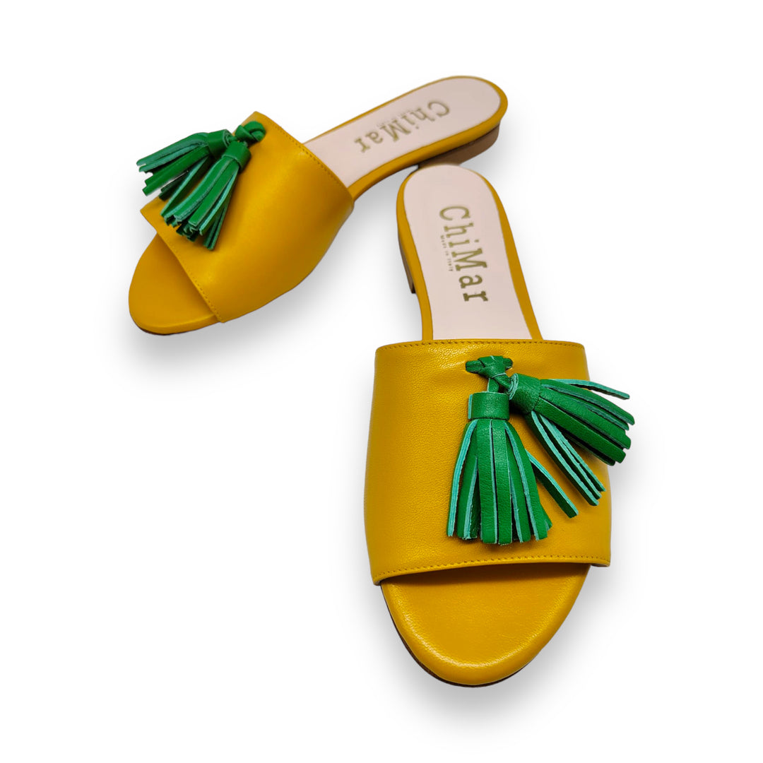 Tassel Slipper Yellow/Green