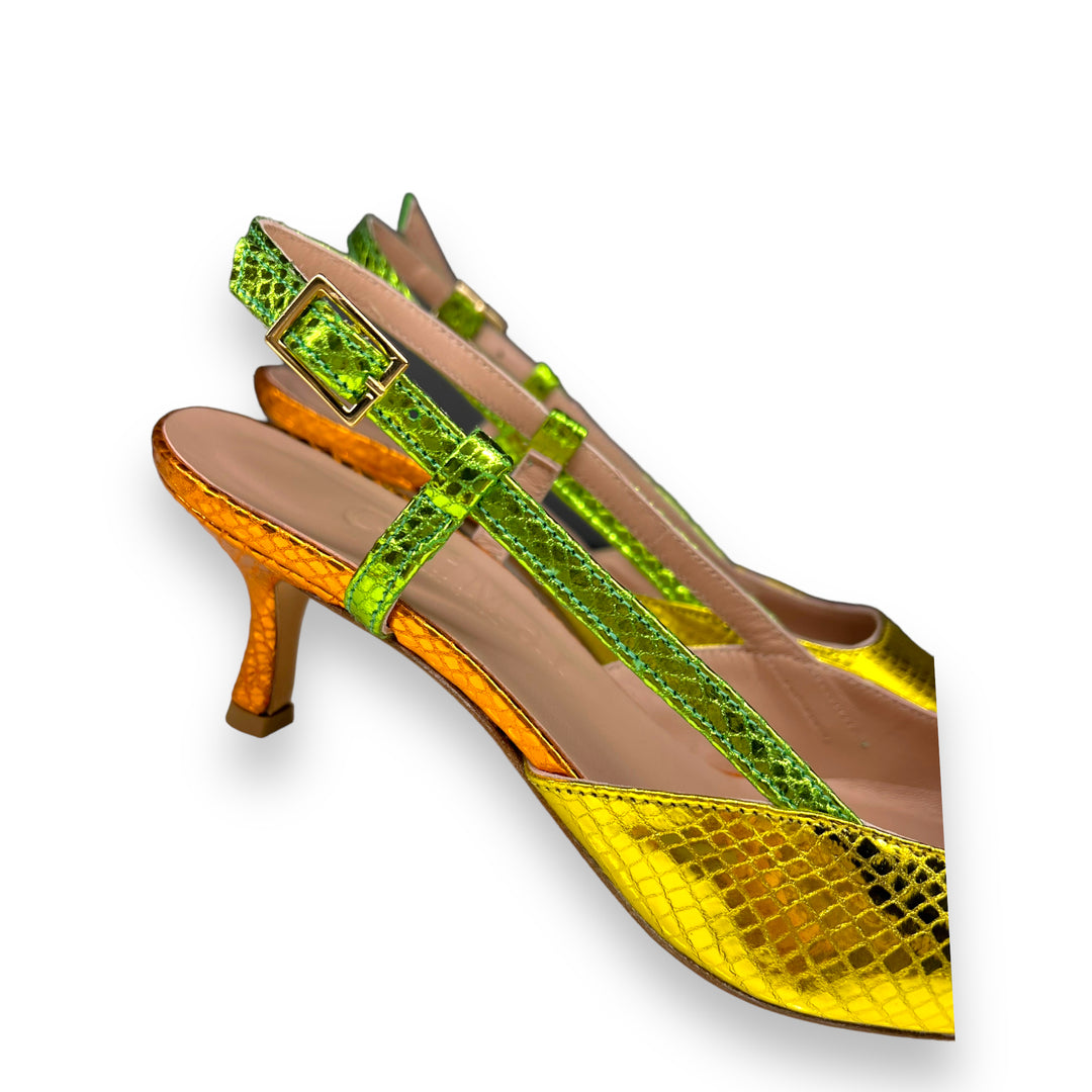 Slingback T5,5 Stampa Giallo/Verde/Arancio