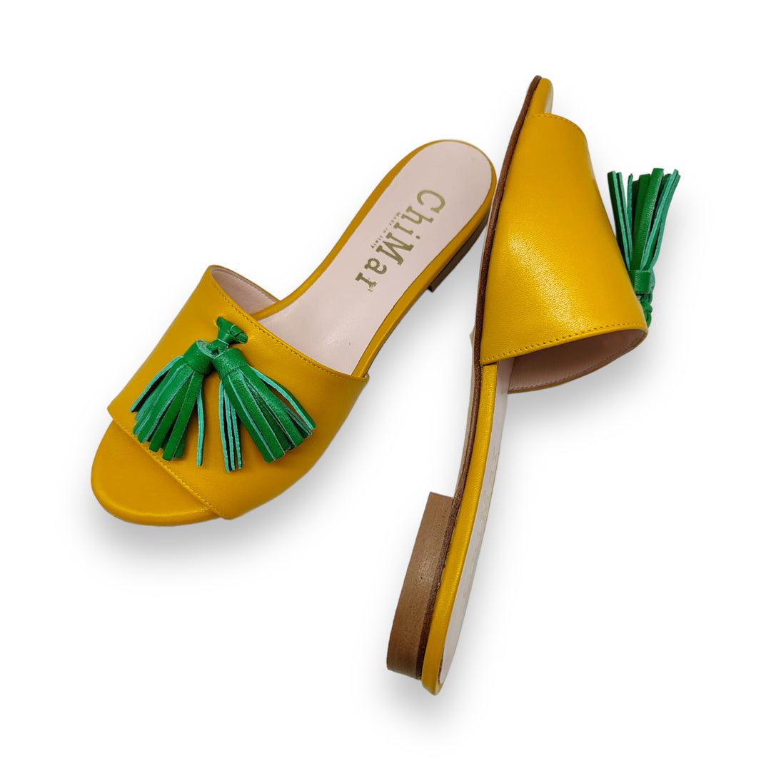 Tassel Slipper Yellow/Green