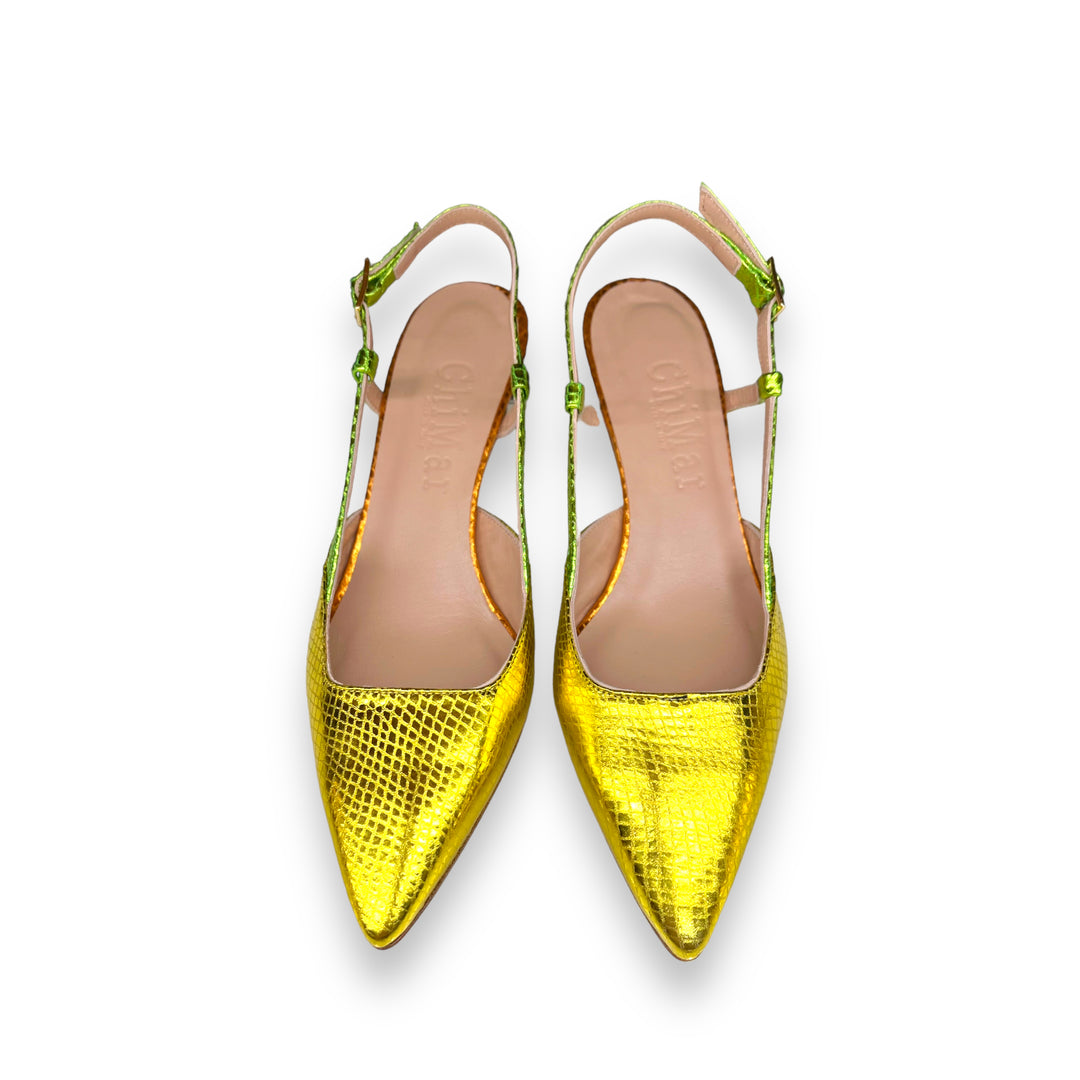 Slingback T5,5 Stampa Giallo/Verde/Arancio