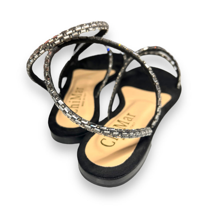 Black Strass weave sandal