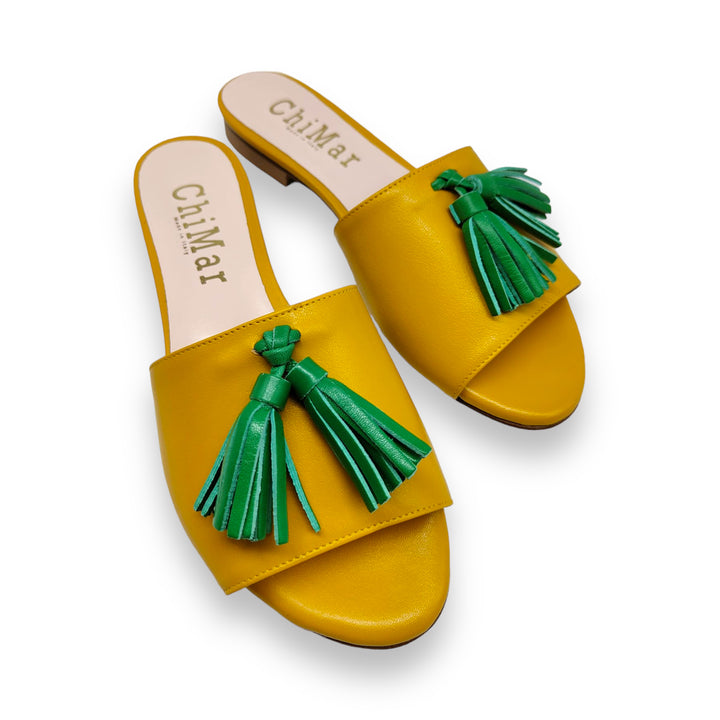 Tassel Slipper Yellow/Green