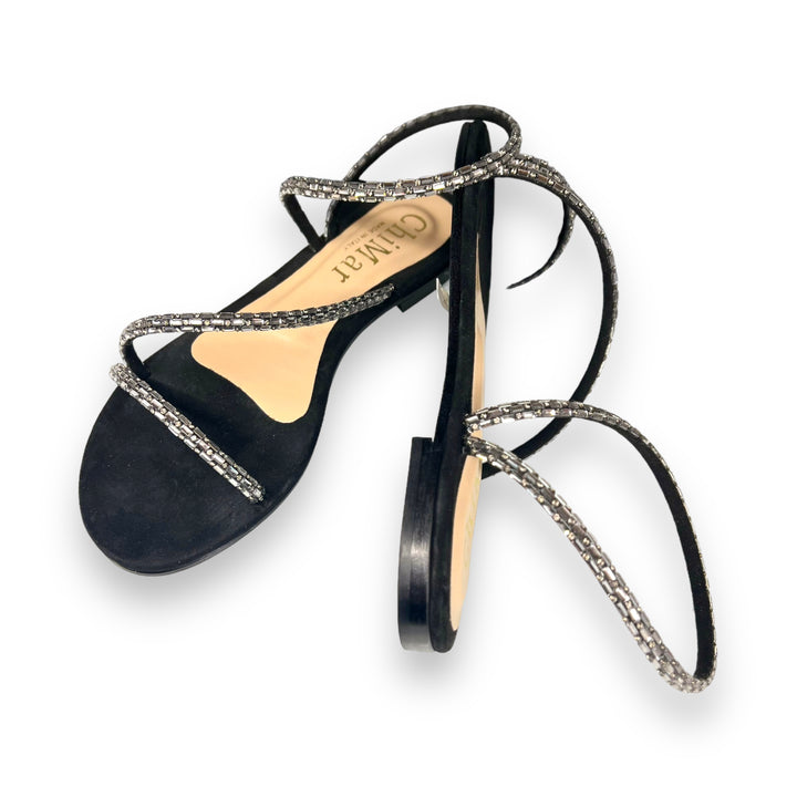 Black Strass weave sandal