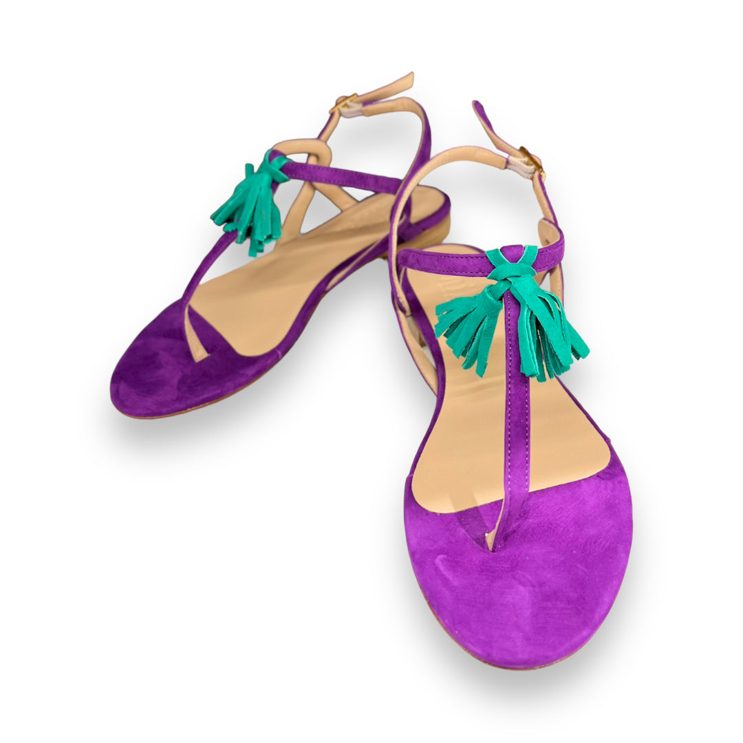 Purple/Summer Tassel Flip Flops