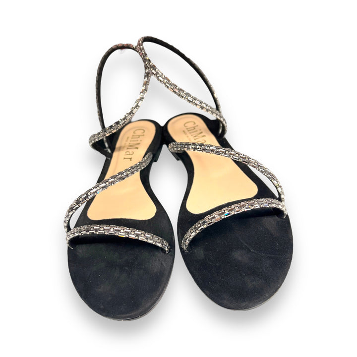 Black Strass weave sandal