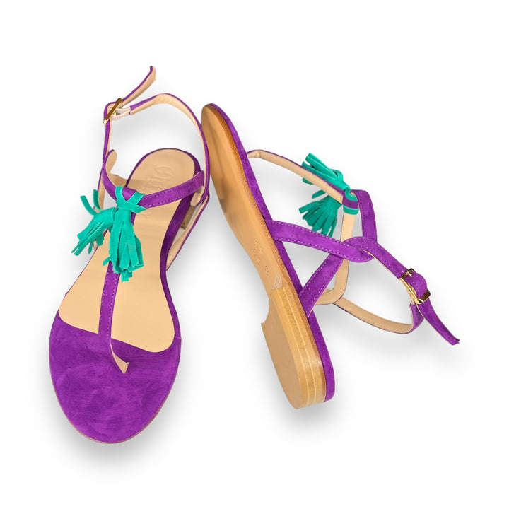 Purple/Summer Tassel Flip Flops