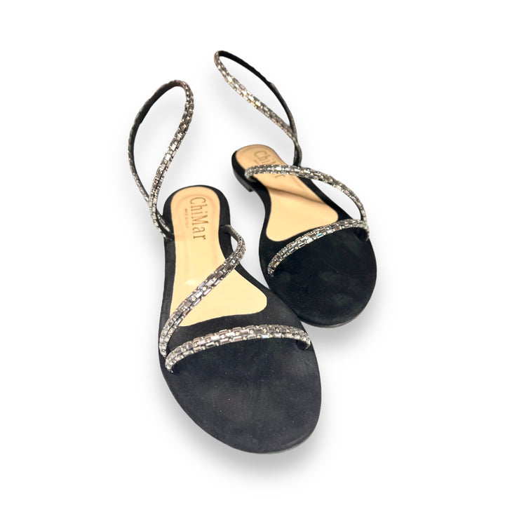 Black Strass weave sandal